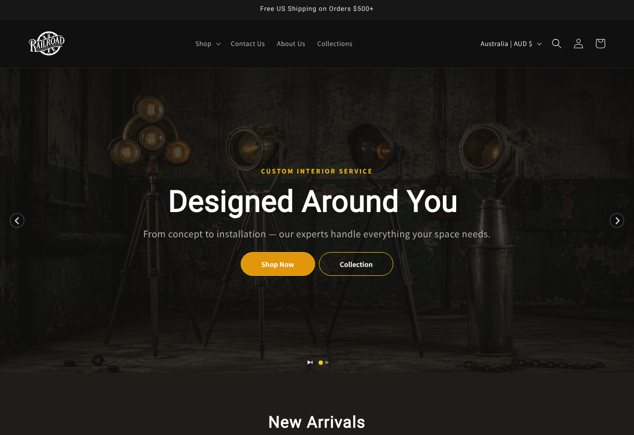Railroad Industrial Furniture website